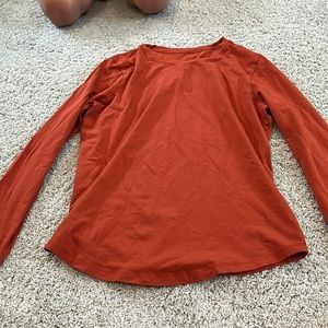 Orange lululemon, long sleeve shirt